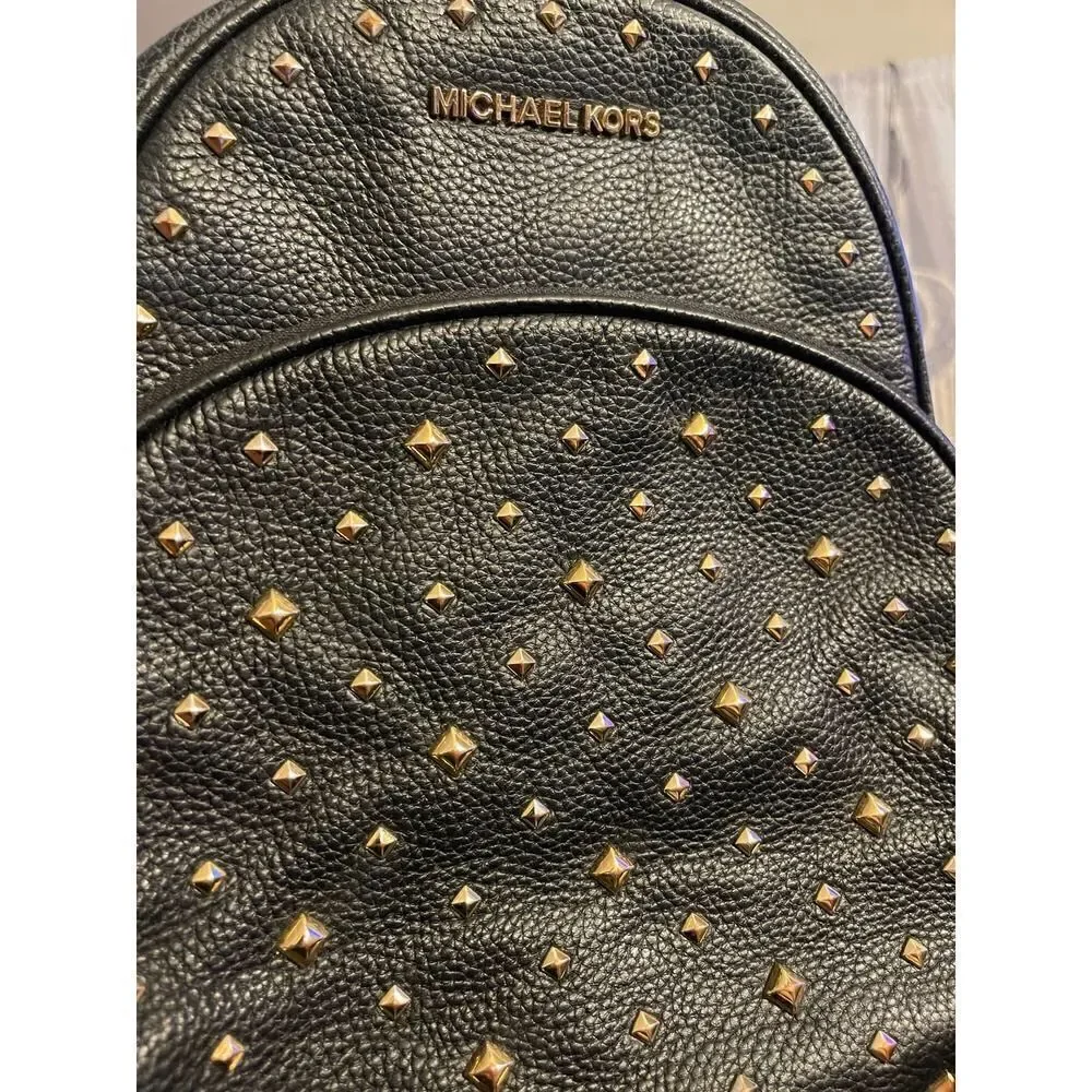 Michael kors mk abbey medium black leather stud backpack - Picture 5 of 7